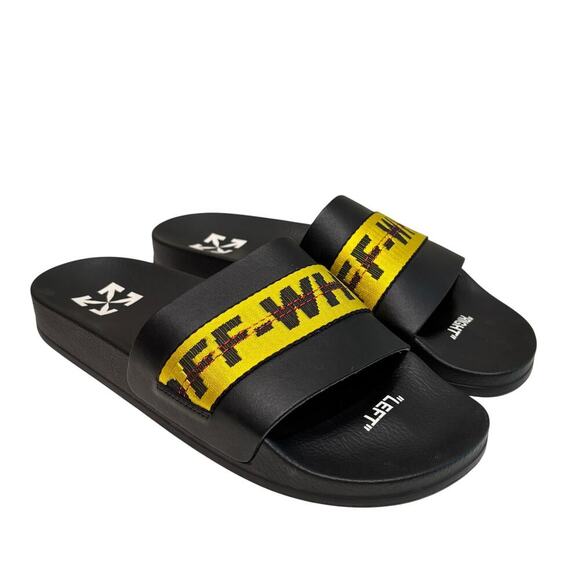 Off-White Industrial Belt Slides Men’s in Black Yellow - Size: EU 42 main image 9